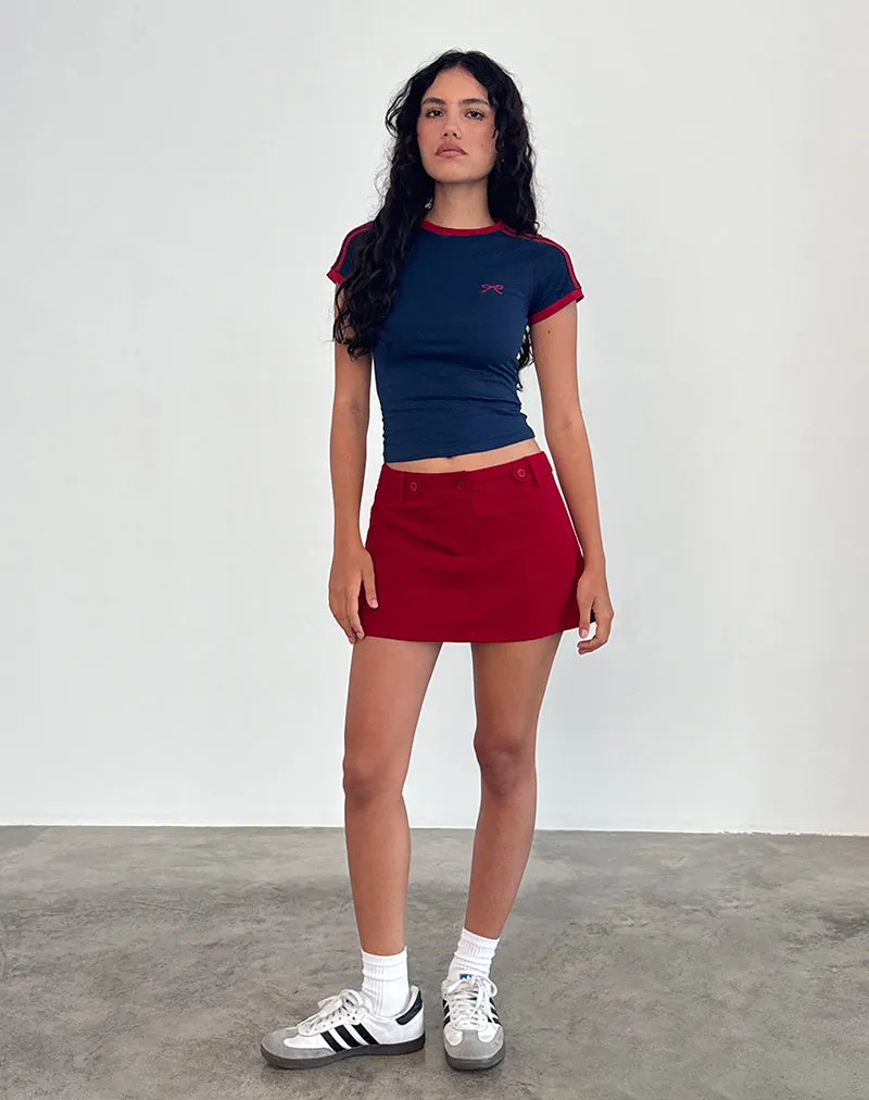 Lavonne Mini Skirt in Red