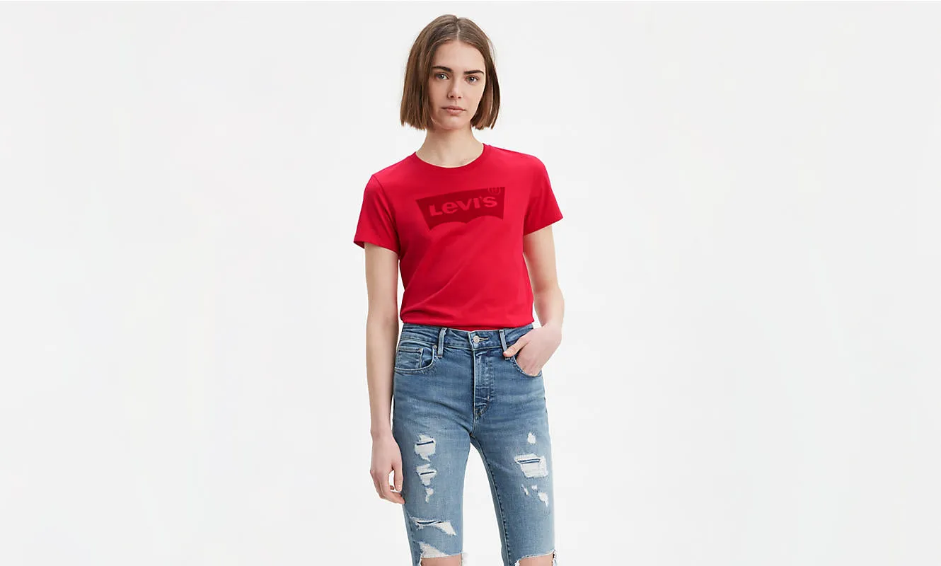 Levis Women's Perfect Batwing Flocked Logo T-Shirt