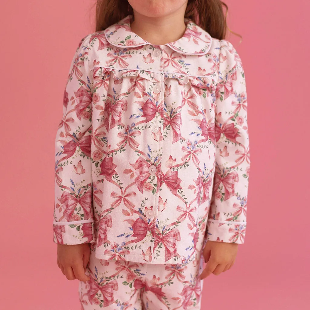 Loraine Flannelette Ruffled Pajama Set