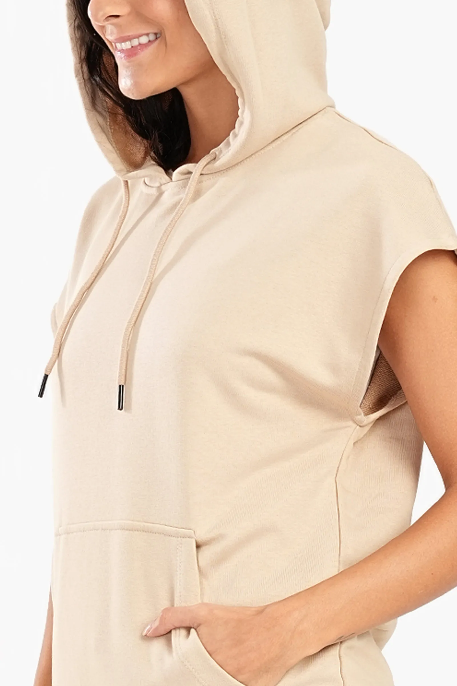 Lounge Hoodie with Cap Sleeves