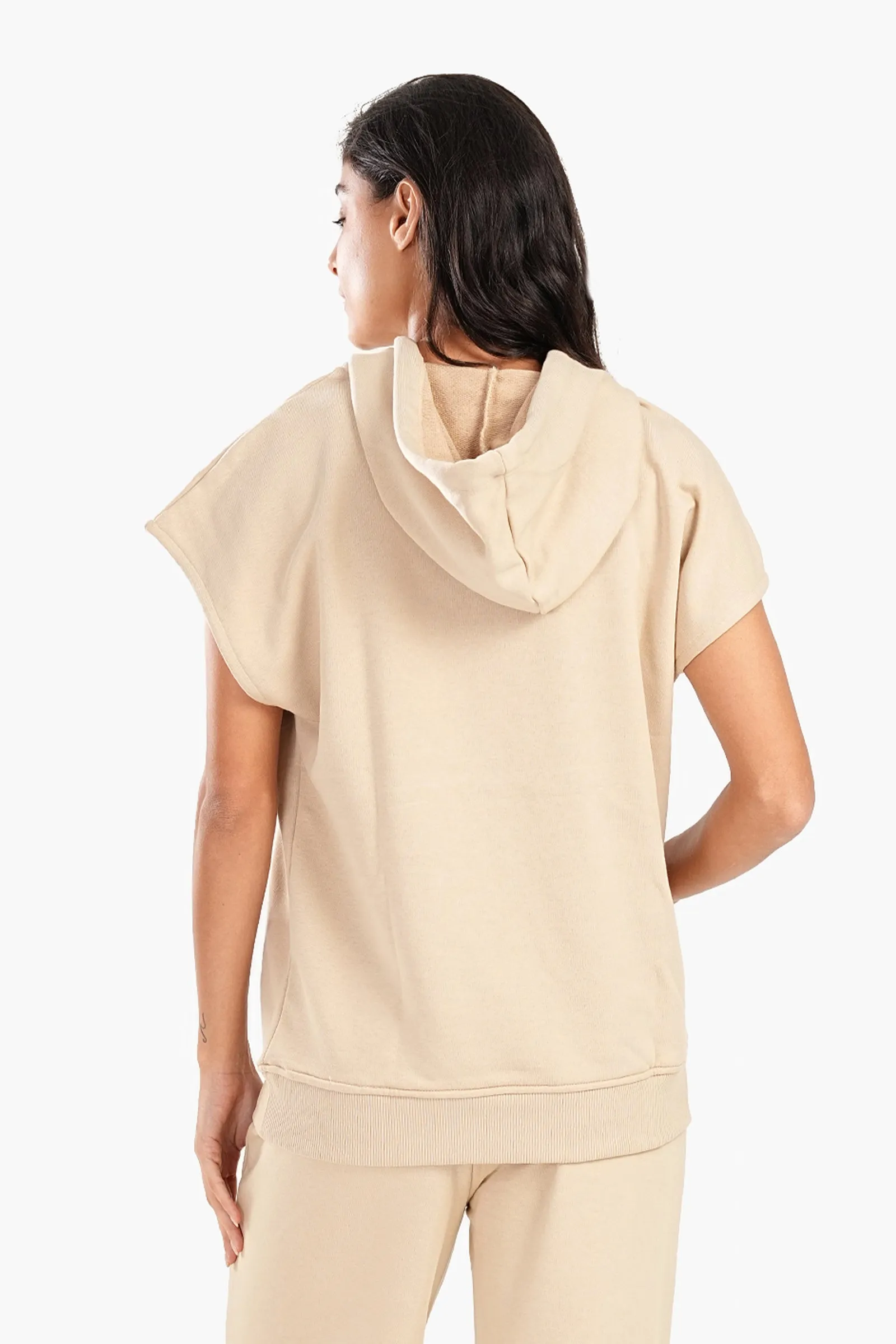 Lounge Hoodie with Cap Sleeves