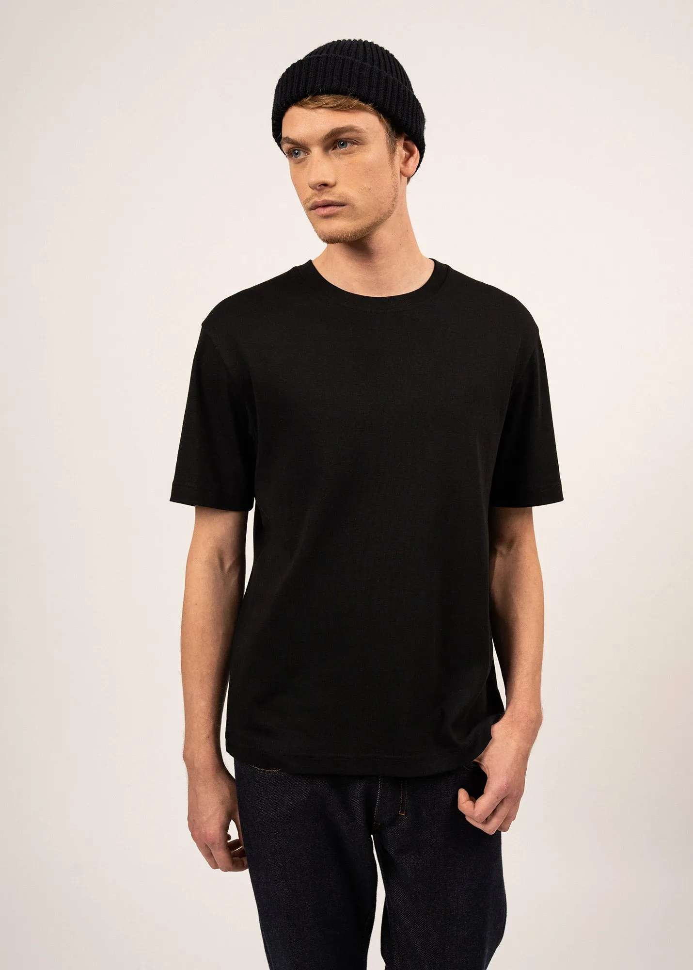 Lumio short sleeves t-shirt - round neck, in cotton (NOIR)