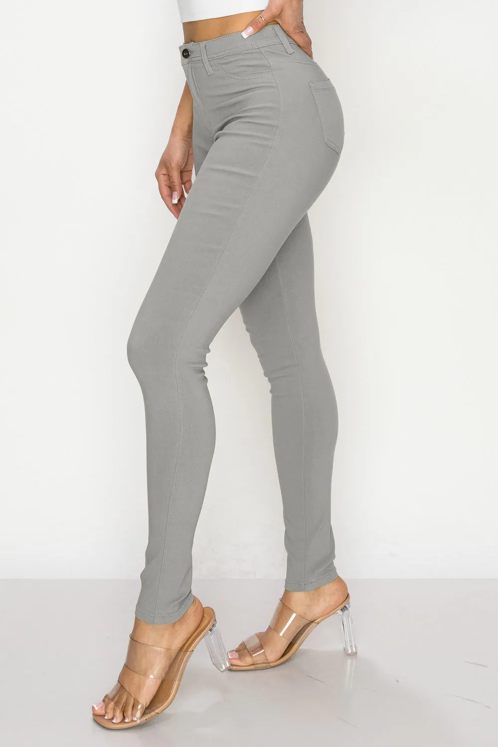 LV-300 LIGHT GREY HIGH WAISTED COLORED JEANS