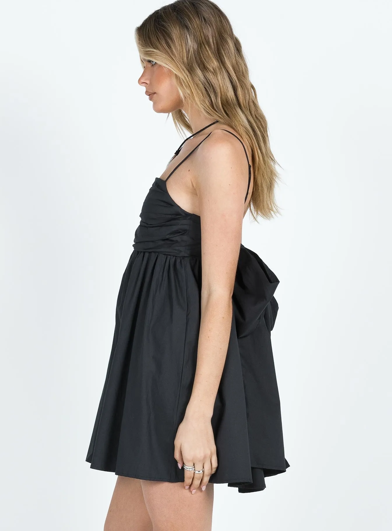 Lynelle Bow Mini Dress Black