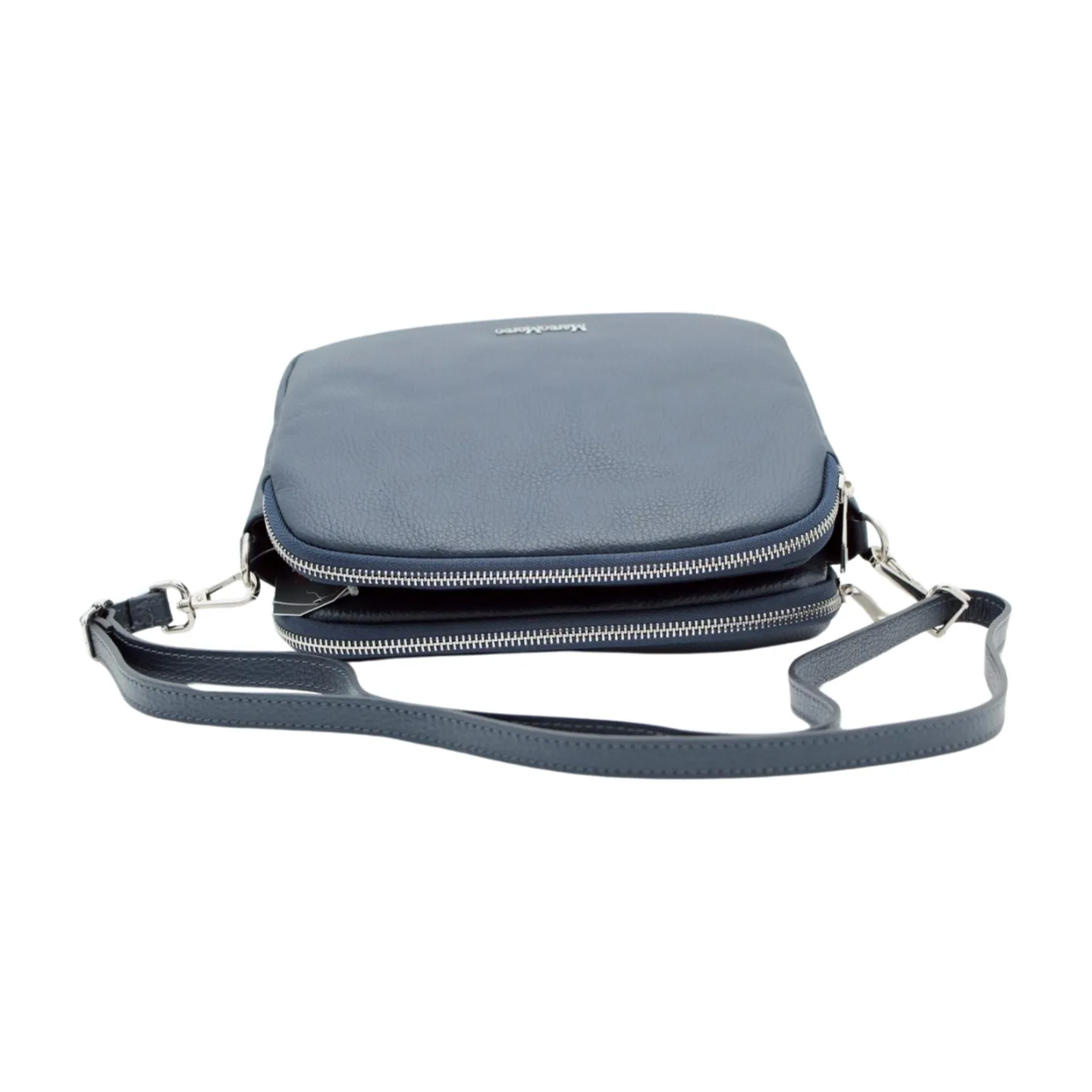 MARCO MOREO  1768 Navy Double Zip  Crossbody Bag