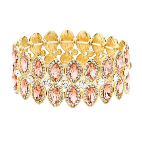 Marquise Stone Accented Stretch Evening Bracelet