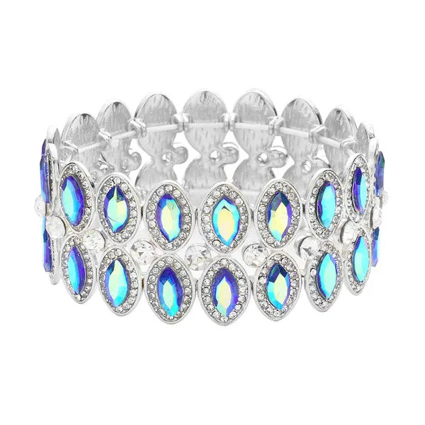 Marquise Stone Accented Stretch Evening Bracelet