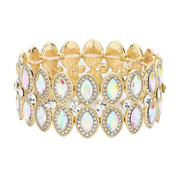 Marquise Stone Accented Stretch Evening Bracelet