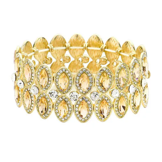 Marquise Stone Accented Stretch Evening Bracelet