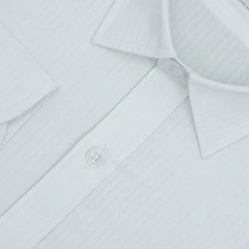 Men's 100% Cotton Full Sleeves Herringbone  Shirt (White)