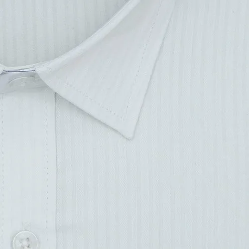 Men's 100% Cotton Full Sleeves Herringbone  Shirt (White)