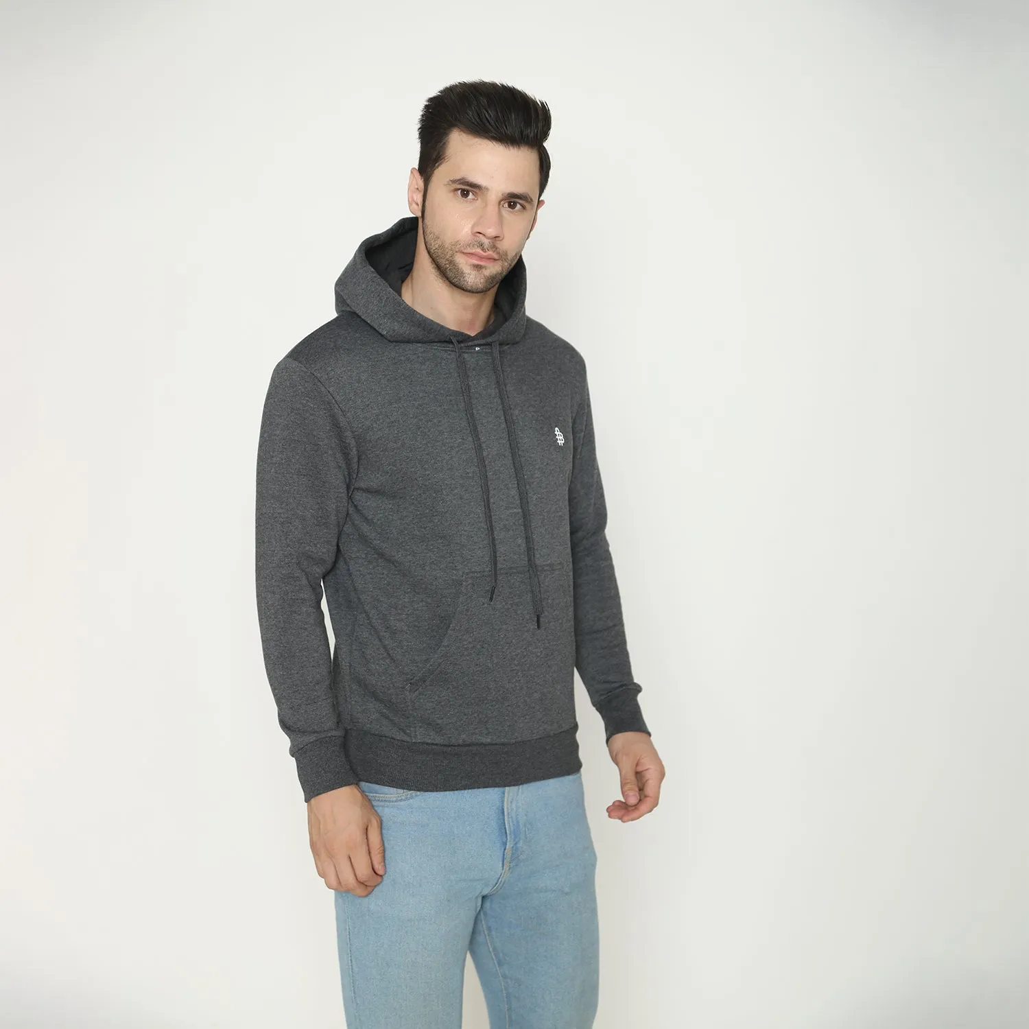 Men's Solid Hoodie Sweatshirt -  Anthara Mill