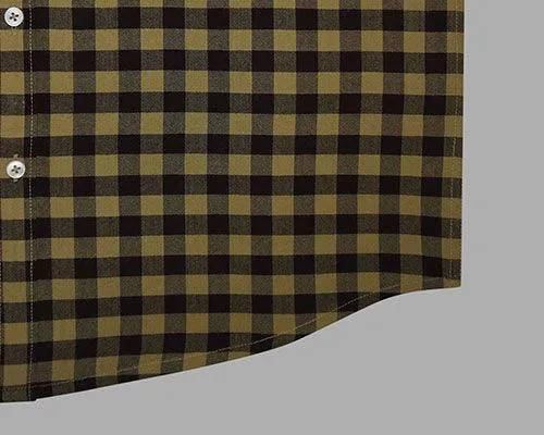 Men's Winter Wear Cottswool Gingham Checkered Full Sleeves Shirt (Brown)