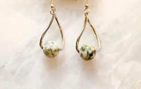 Moss Agate Teardrop Earrings