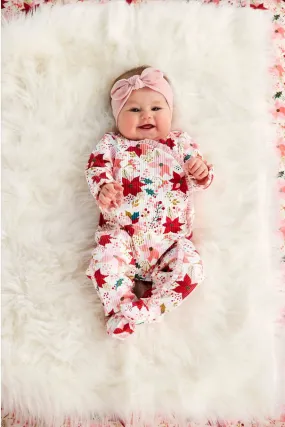 Mudpie Poinsettia Baby Sleeper Set