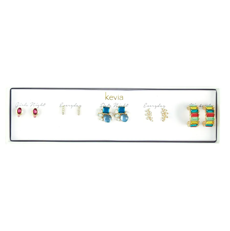 Multi-Color Hoop Earring Set