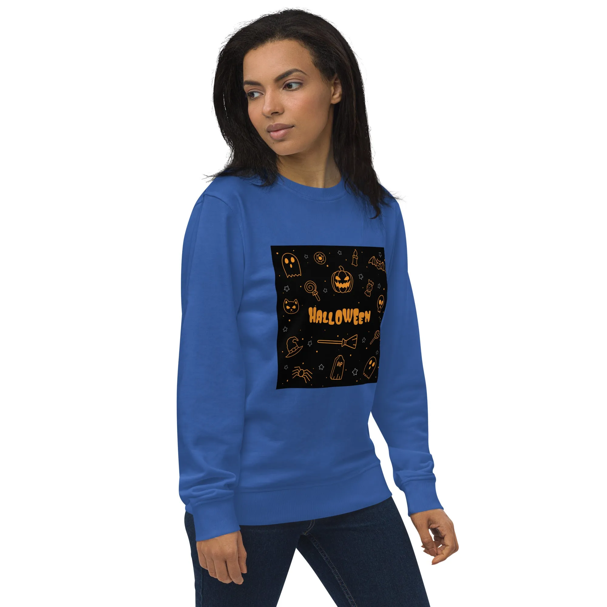 Multiple Hallowen Graphic Women Organic Sweatshirt