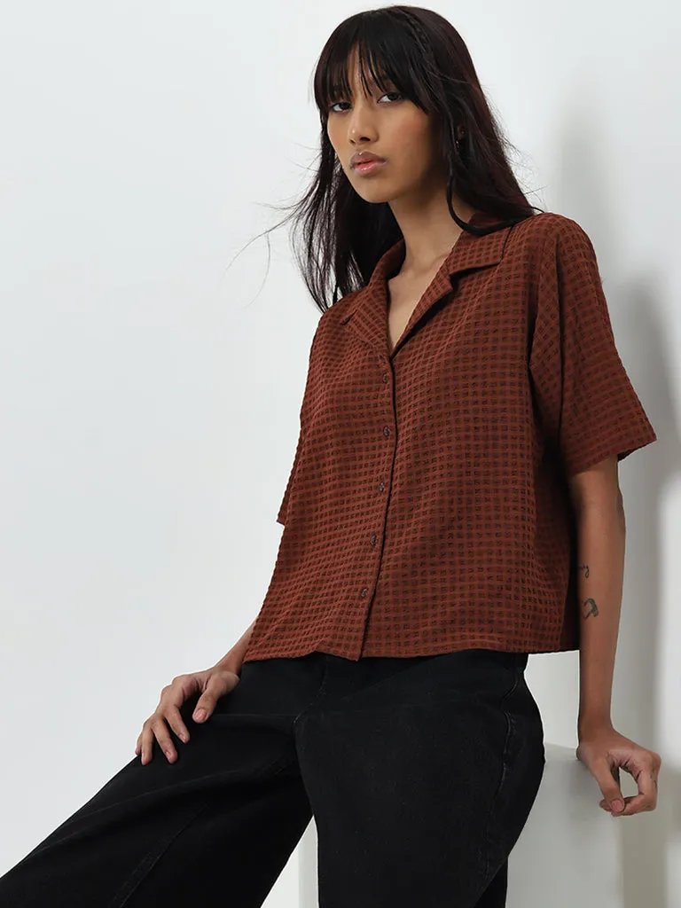 Nuon Brown Textured Shirt