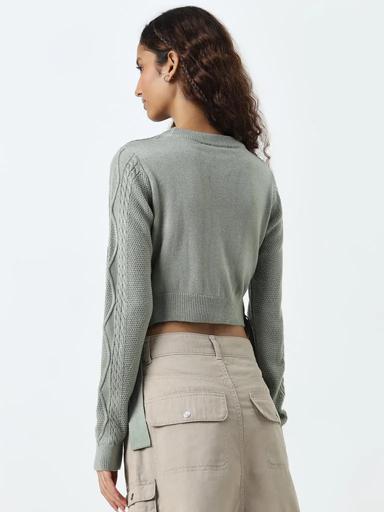 Nuon Sage Knit-Textured Sweater