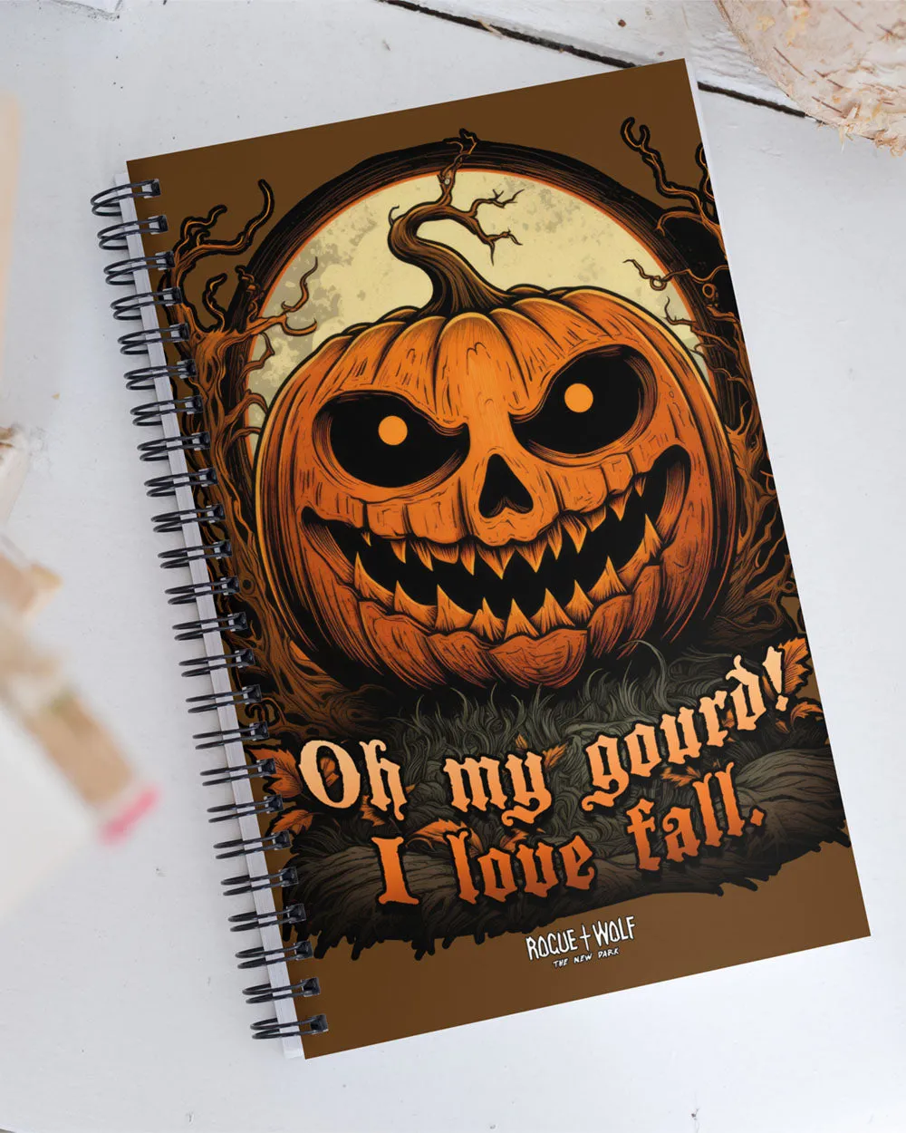 OMG! Spiral Notebook - Gothic Stationery for Home Office School & College Cute Spooky Journal For Women Halloween Gifts