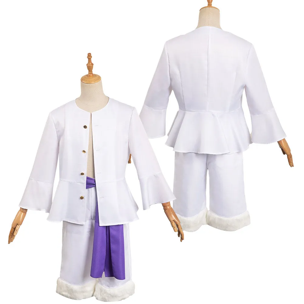 One Piece Nika Sun God Form Luffy Male White Coat Party Carnival Halloween Cosplay Costume