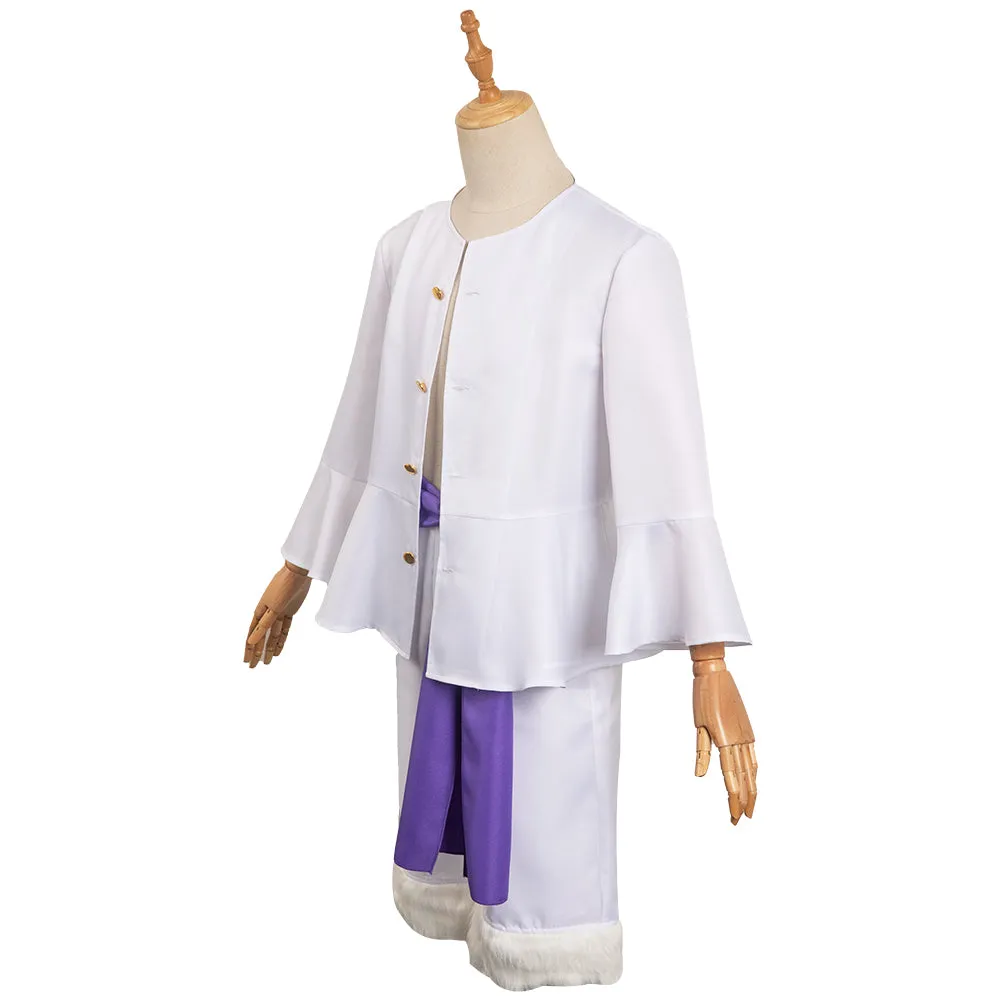 One Piece Nika Sun God Form Luffy Male White Coat Party Carnival Halloween Cosplay Costume