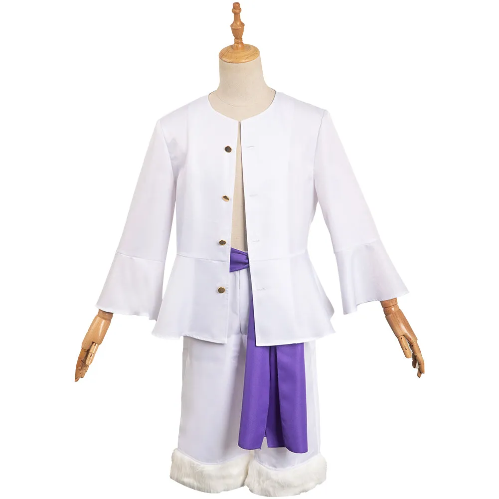 One Piece Nika Sun God Form Luffy Male White Coat Party Carnival Halloween Cosplay Costume