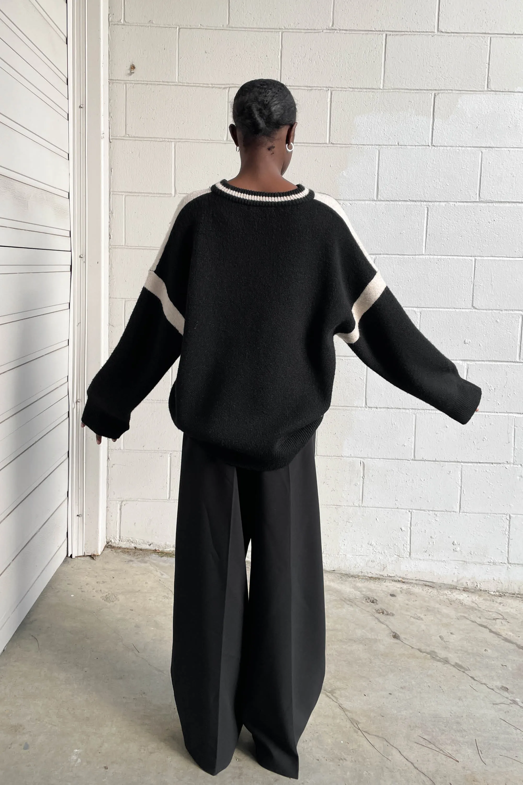 OVERSIZED RACER DETAIL SWEATER