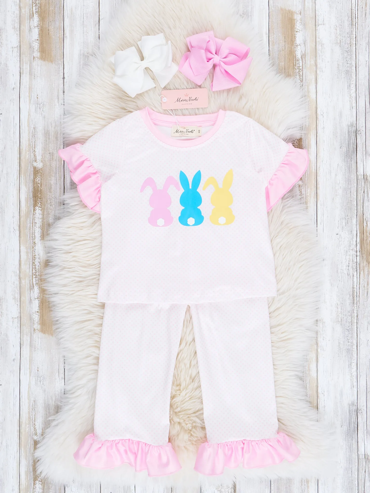 Pink Cottontail Ruffle Pajamas