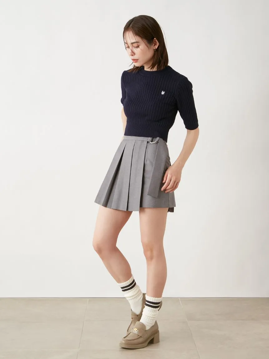 Pleated Wrapped Skort