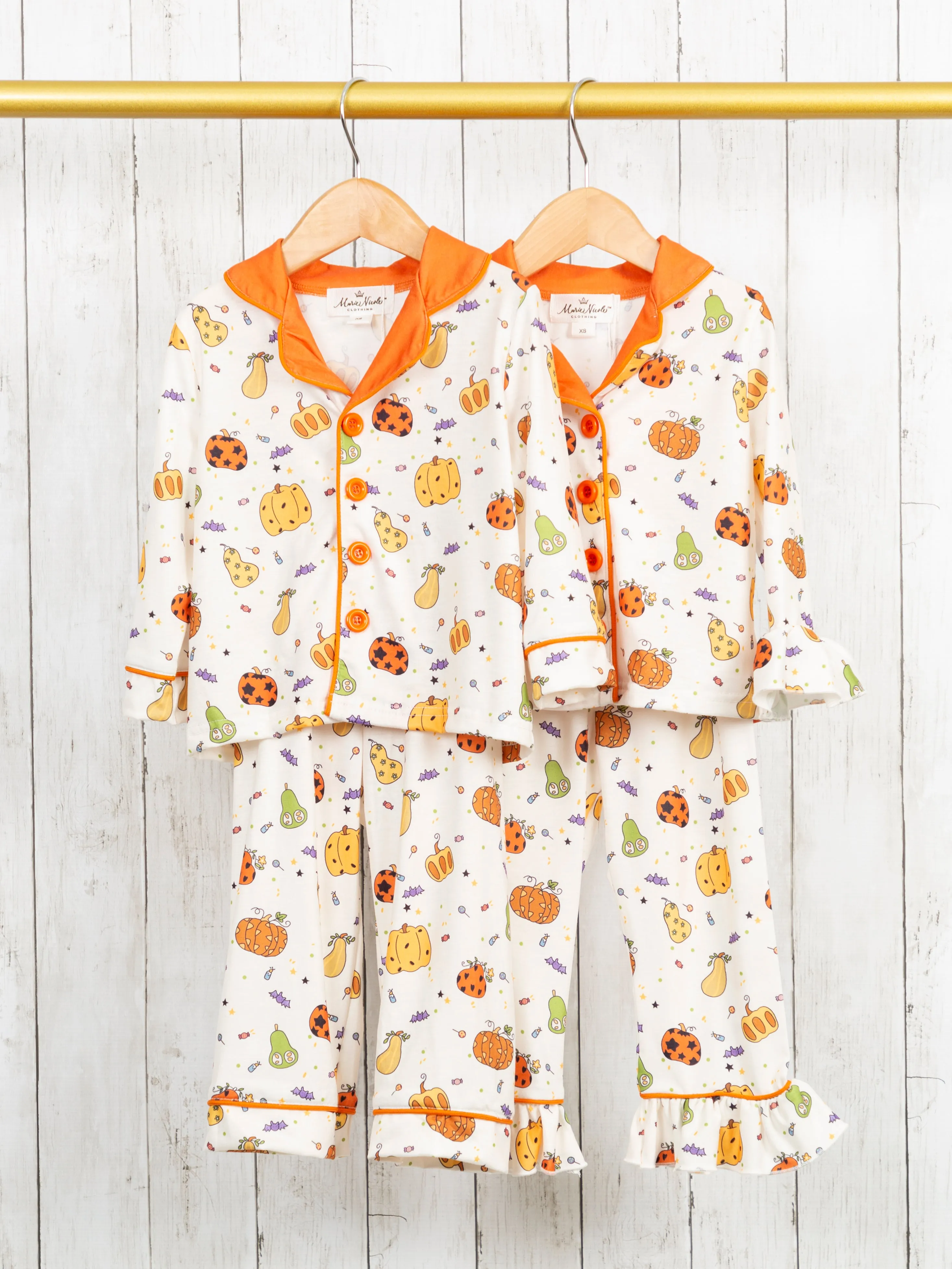 Pumpkin Spice & Spooky Nights Ruffle Pajamas