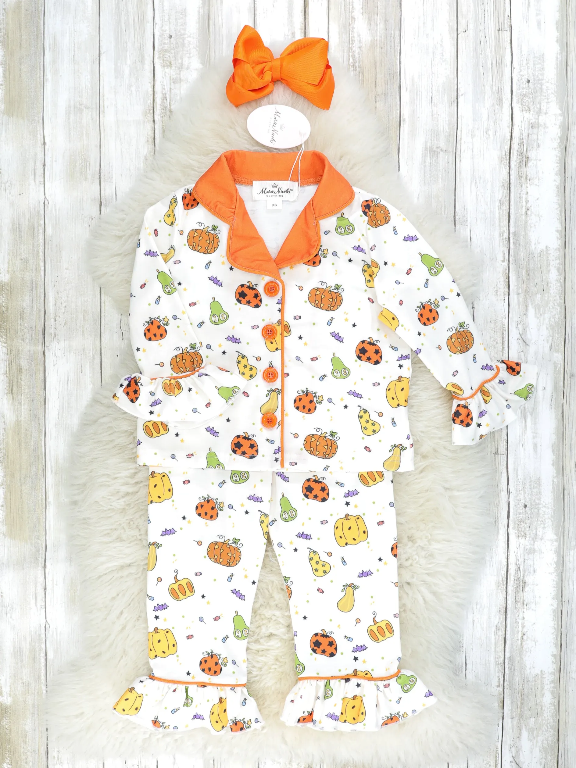 Pumpkin Spice & Spooky Nights Ruffle Pajamas