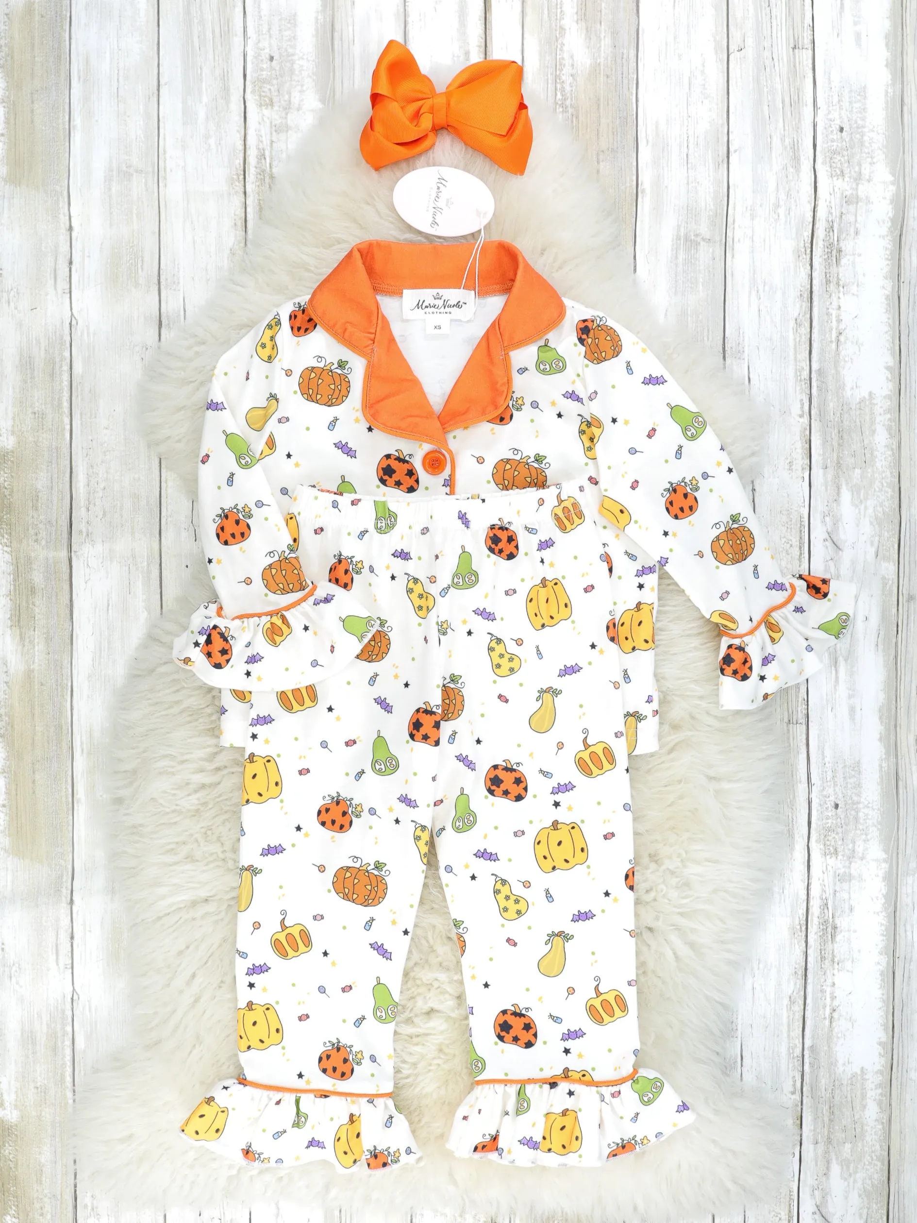 Pumpkin Spice & Spooky Nights Ruffle Pajamas