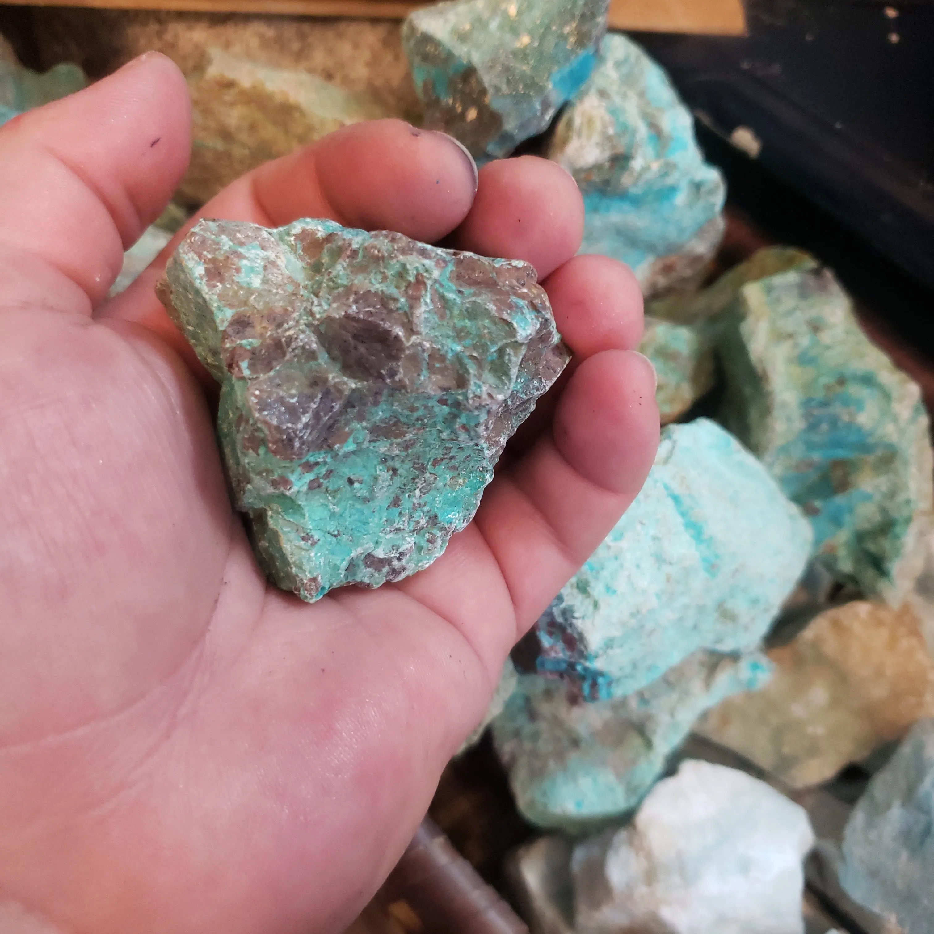 Rough chrysocolla (turq blue color)