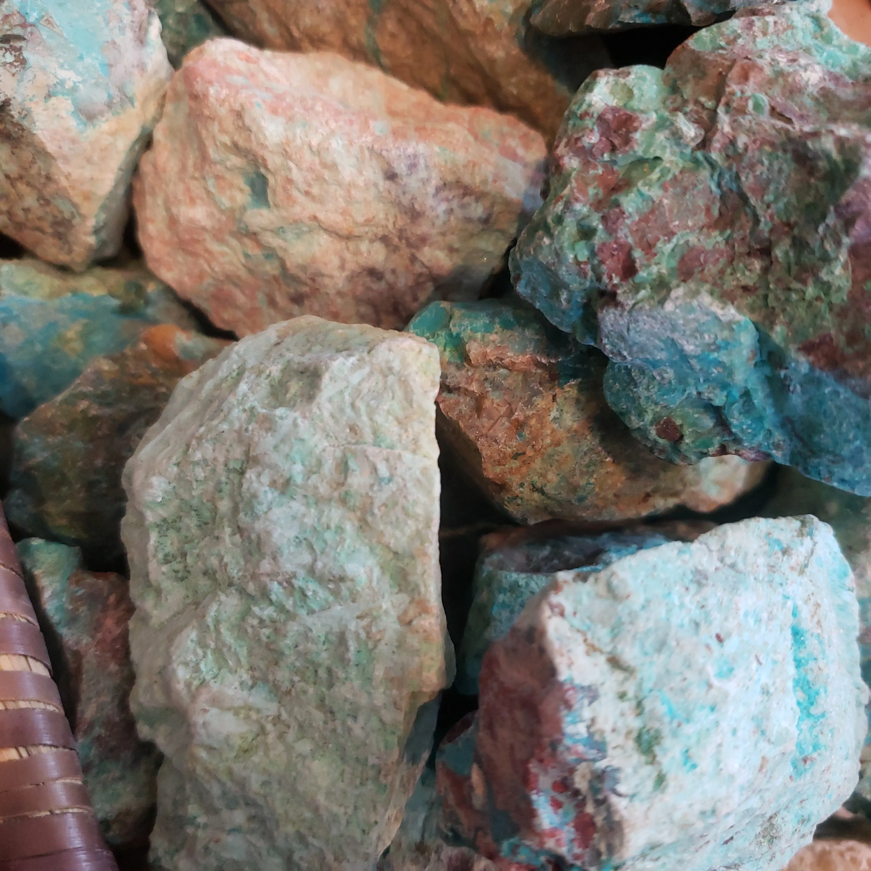 Rough chrysocolla (turq blue color)