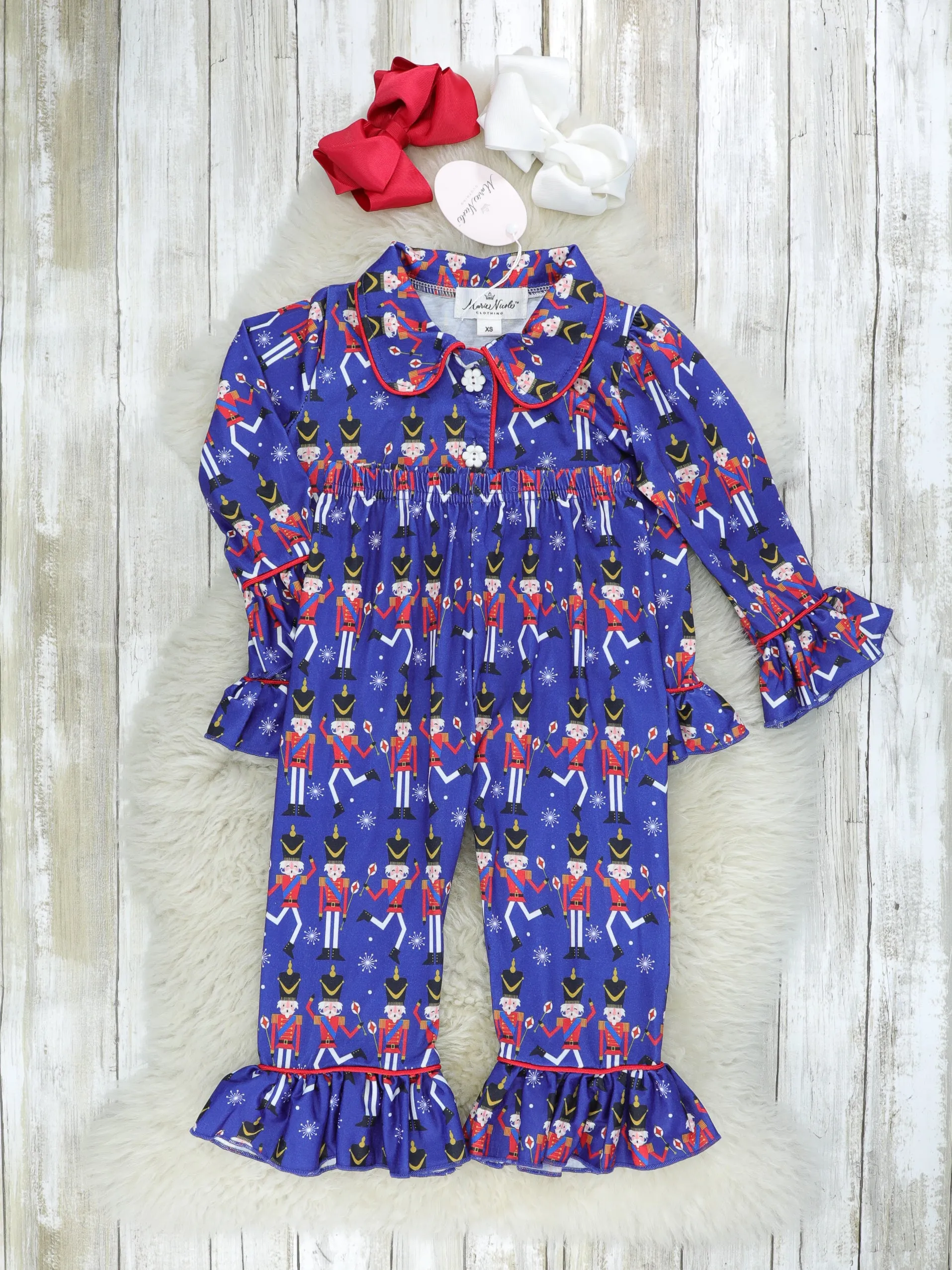 Royal Blue Nutcracker Ruffle Pajamas