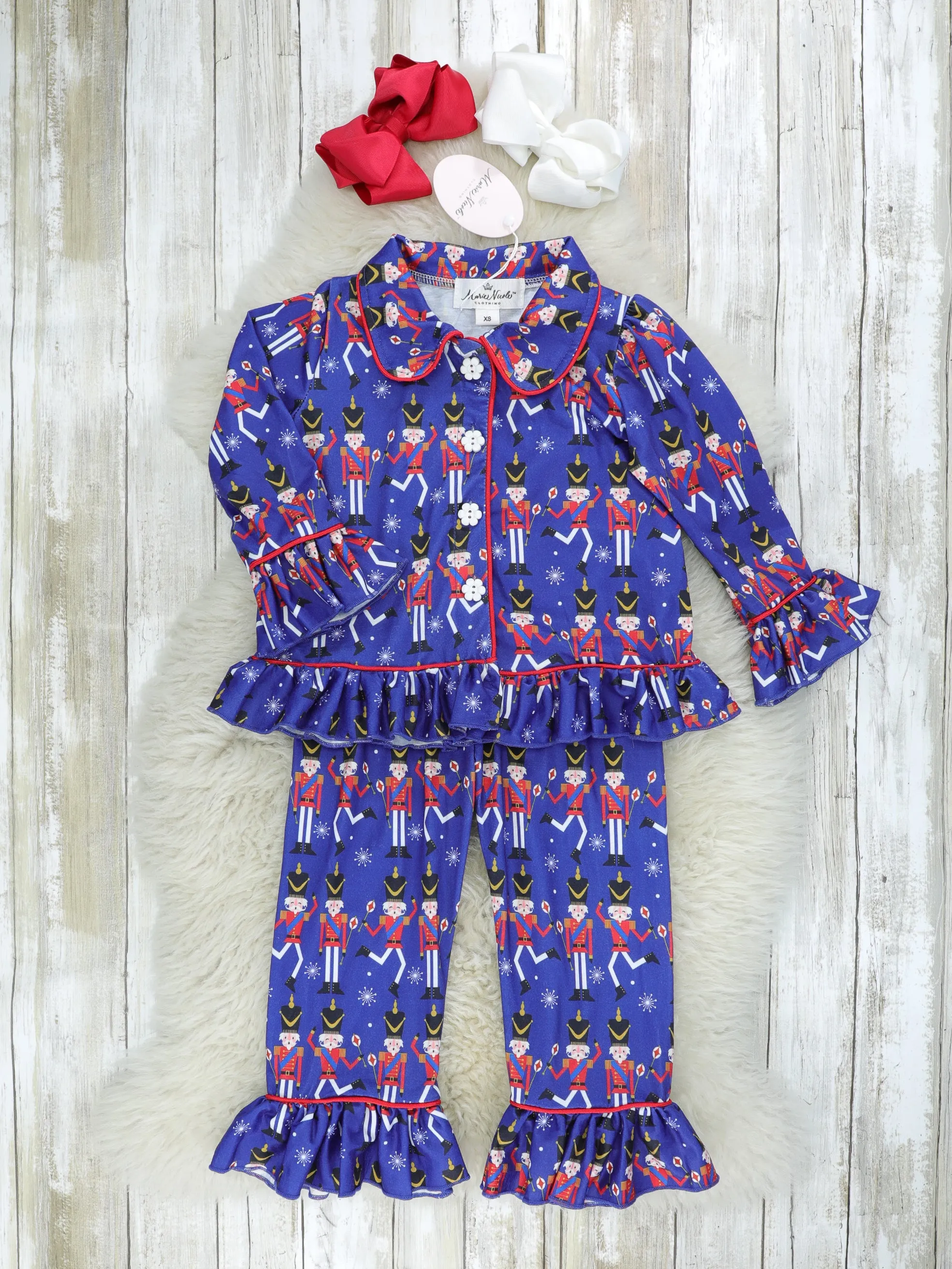 Royal Blue Nutcracker Ruffle Pajamas