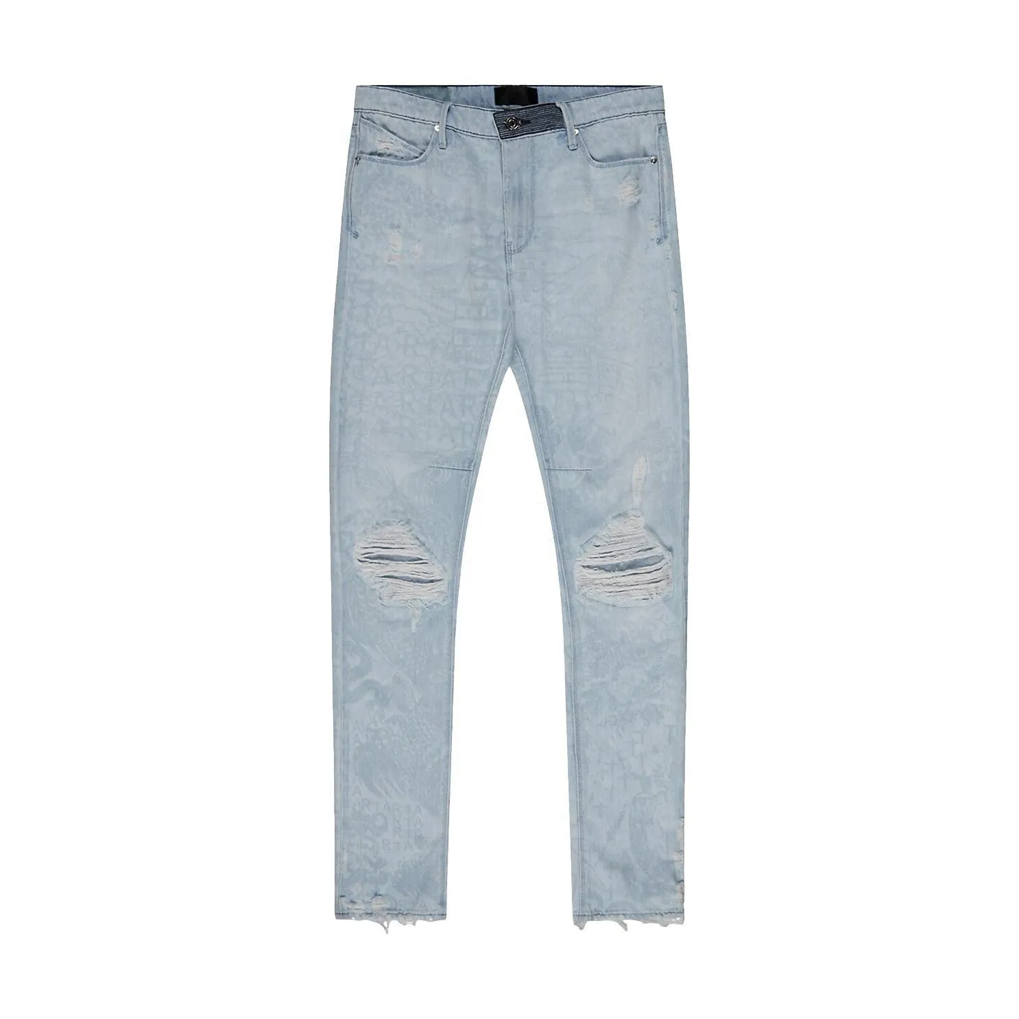 RTA Denis Mini Flare Distressed Porcelain Jeans