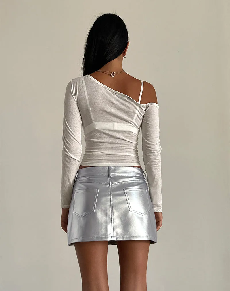 Rwila Skirt in Metallic PU Silver