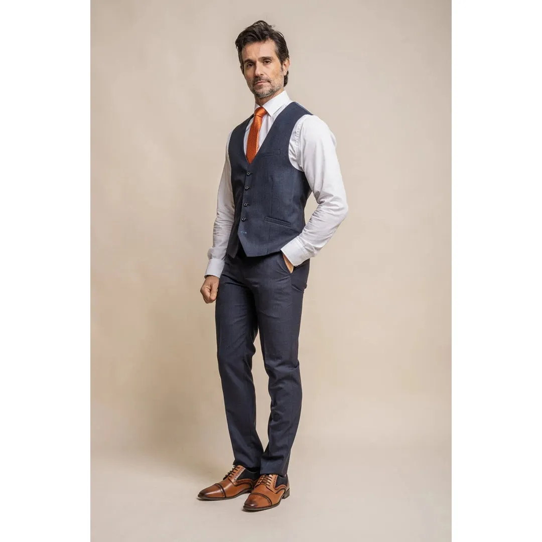 Seeba - Men's Classic Navy Blue Waistcoat