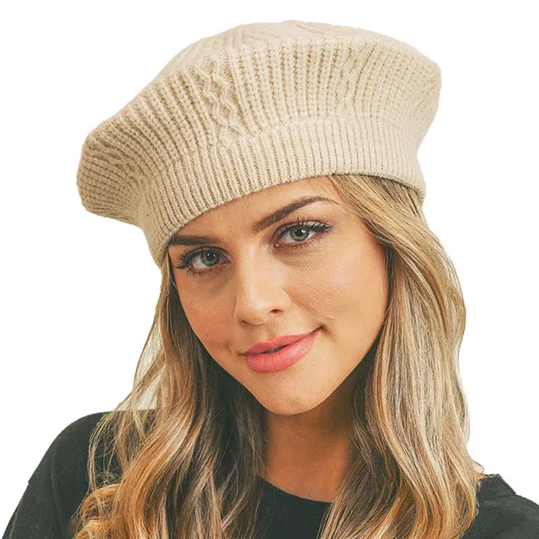 Solid Knit Beret Hat