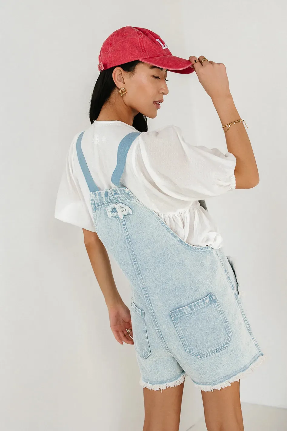 Stevie Shortalls in Light Wash