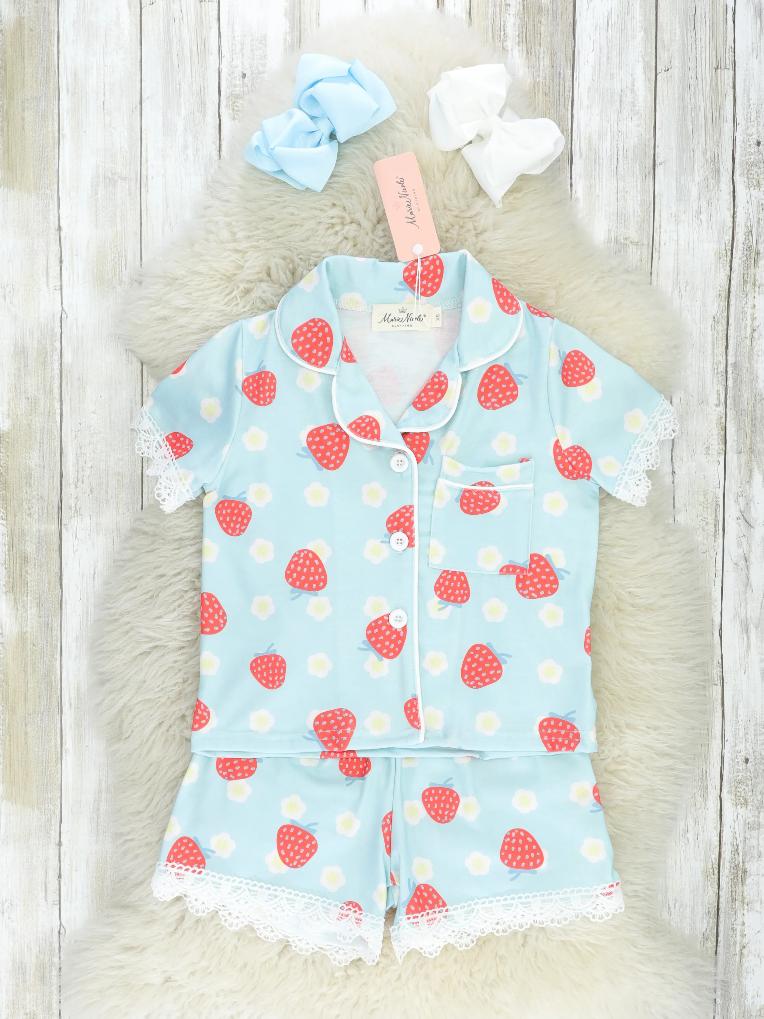 Strawberry Lace Ruffle Pajamas