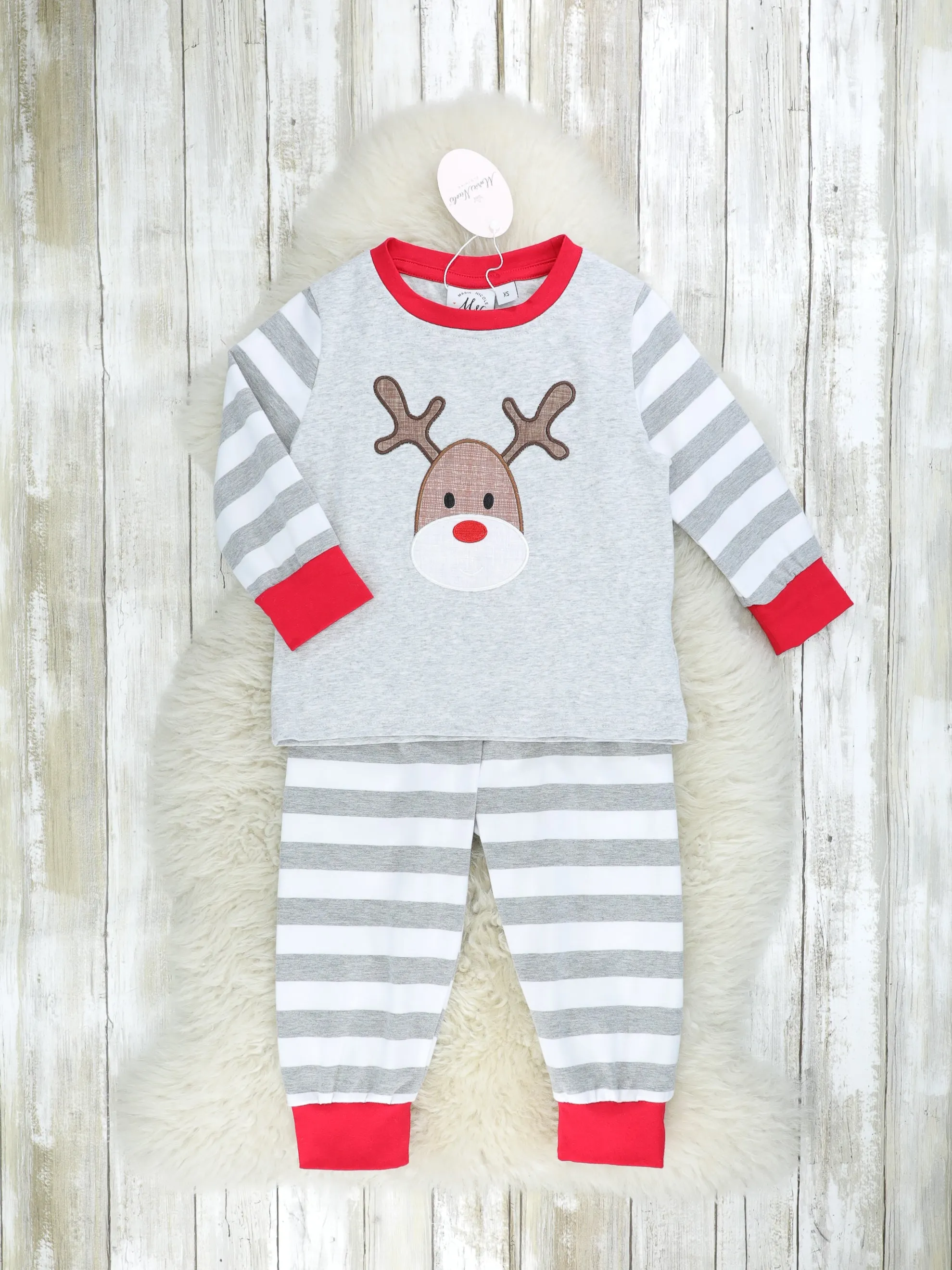 Striped Reindeer Pajamas - Boys & Girls