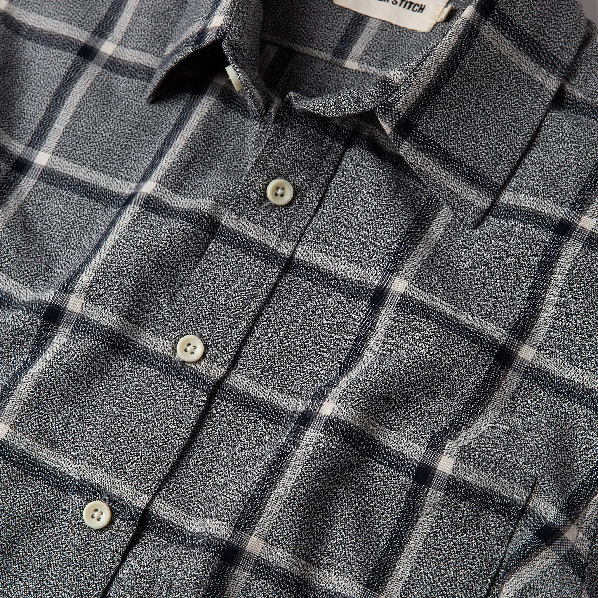 The California in Navy Salt and Pepper Plaid