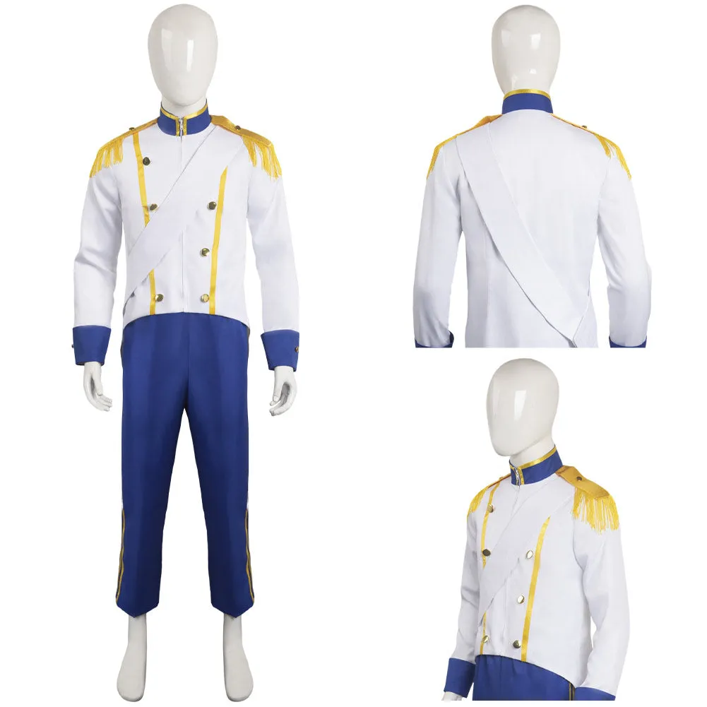 The Little Mermaid Prince Eric Cosplay Mens Royal Uniform Blue Party Carnival Halloween Cosplay Costume