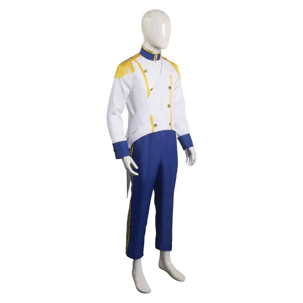 The Little Mermaid Prince Eric Cosplay Mens Royal Uniform Blue Party Carnival Halloween Cosplay Costume