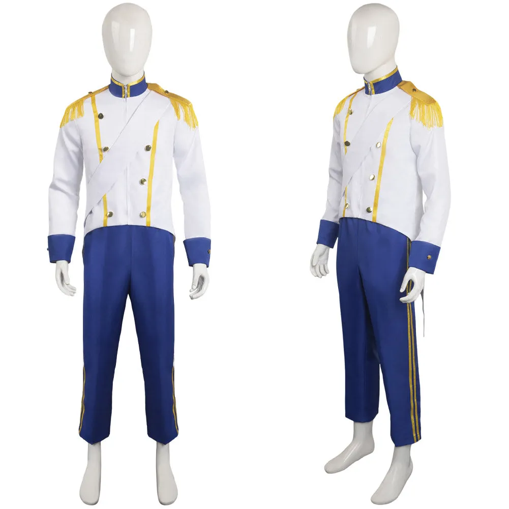 The Little Mermaid Prince Eric Cosplay Mens Royal Uniform Blue Party Carnival Halloween Cosplay Costume