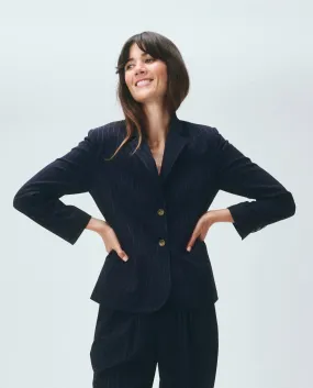 The Shrunken Blazer. -- Navy Pin Stripe