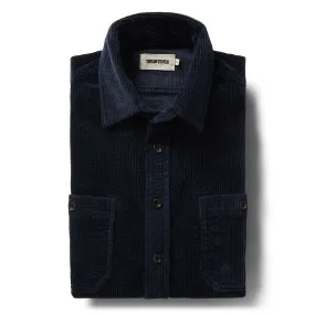 The Utility Shirt in Dark Navy Crepe Cord